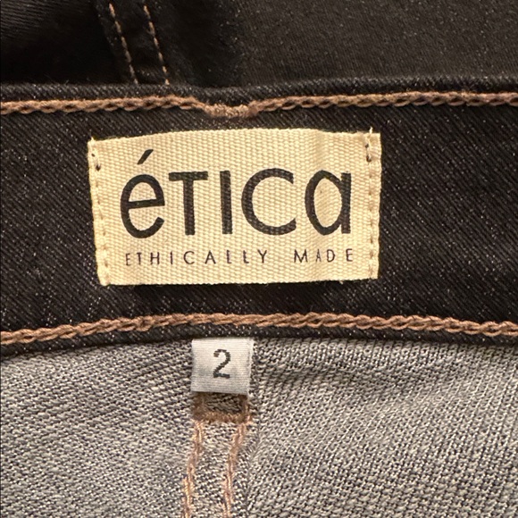 Etica Women's Skinny Leg Black Jeans Natural & Organic Fibers SZ 2 New With Tags - Picture 5 of 10